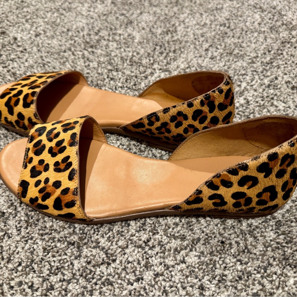 J Crew Leopard Print Slide On Flats